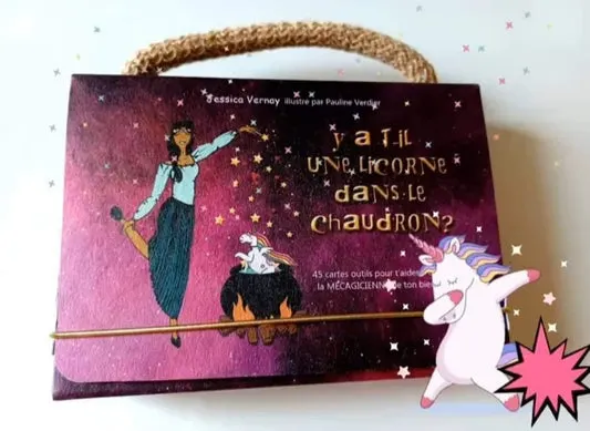 Livre Papier Valisette - Y A-T-IL UNE LICORNE DANS LE CHAUDRON ? - Jessica Vernay - auteure - Reïki - énergétique - mécagiceinne